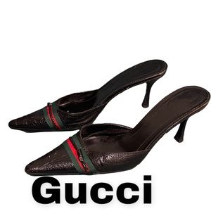 Gucci heels shoes pumps stiletto slip in sandals designer luxury black mules